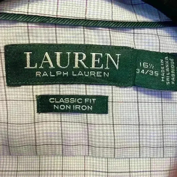 Ralph Lauren shirt, the size is 16.5/34, and purple. - Picture 3 of 3